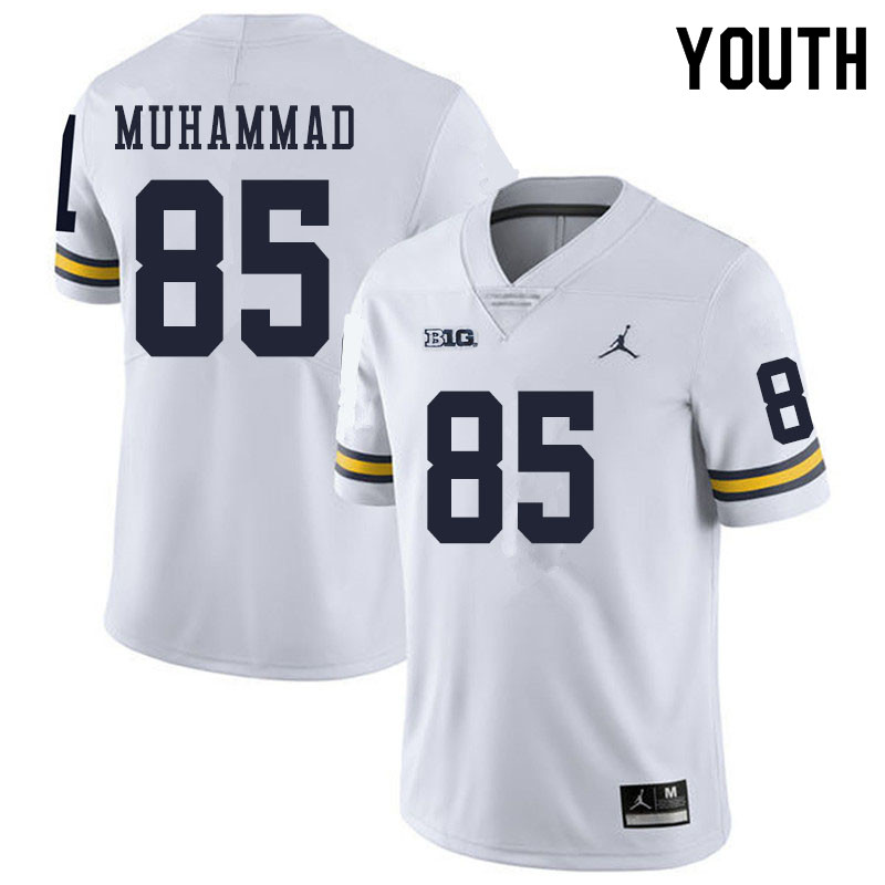 Youth #85 Mustapha Muhammad Michigan Wolverines College Football Jerseys Sale-White